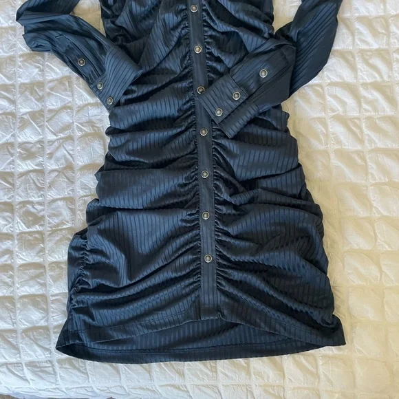 Veronica Beard Davila Blue Asymmetrical Ruched Bodycon Dress in Marine